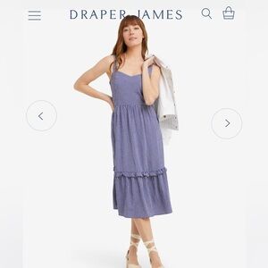 Draper James Martie Tie Back Dress Gingham Seersucker